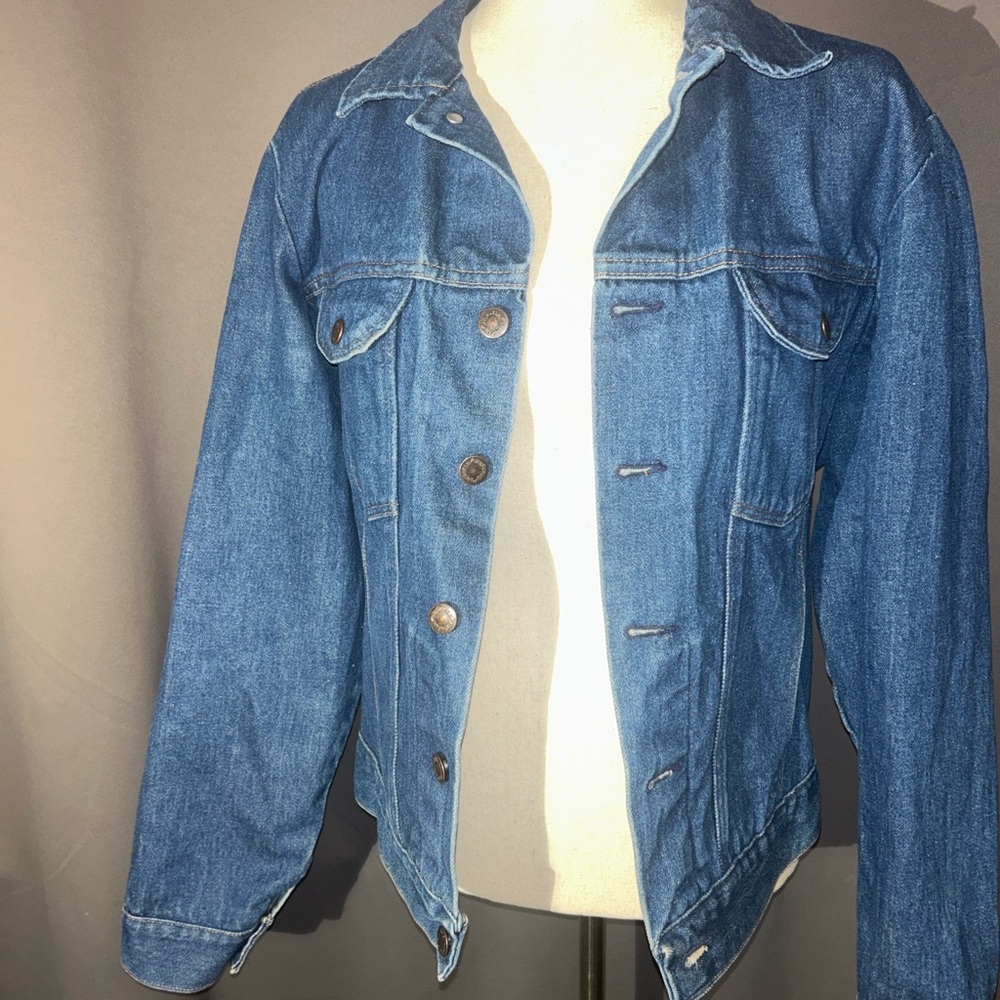 Vintage Wrangler Denim Jacket USA 13oz Western Trucker Medium 90s